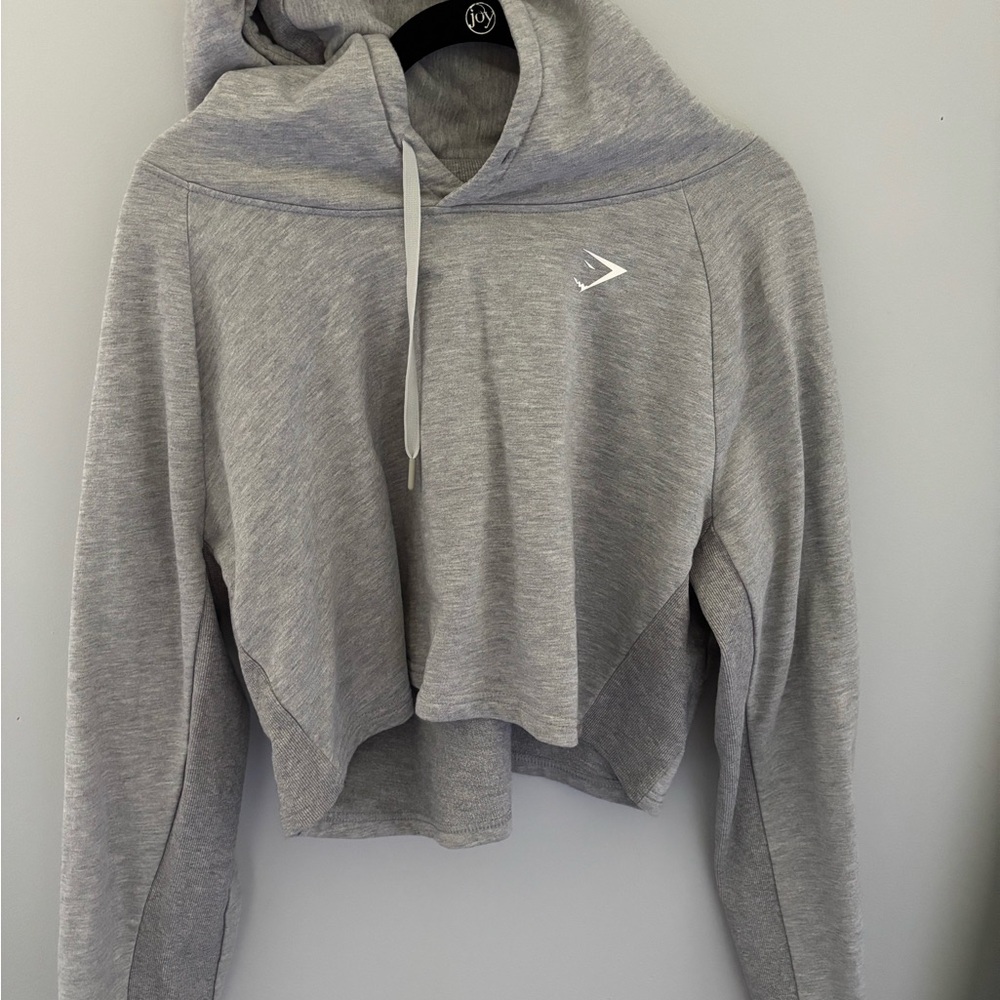 Gymshark Gray Cropped Hoodie Sweatshirt